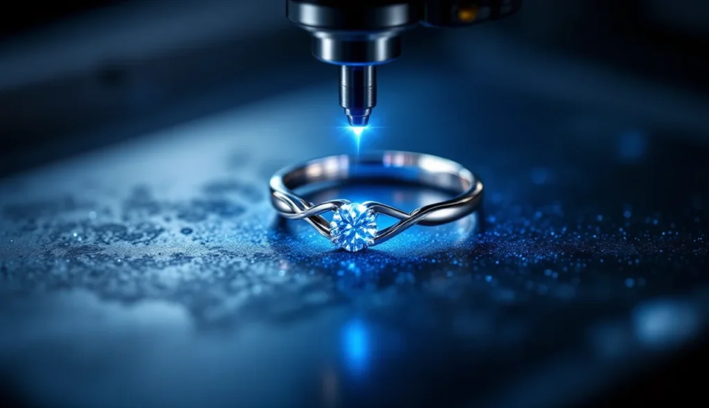 Gravure laser bijoux en action sur un bijou en argent