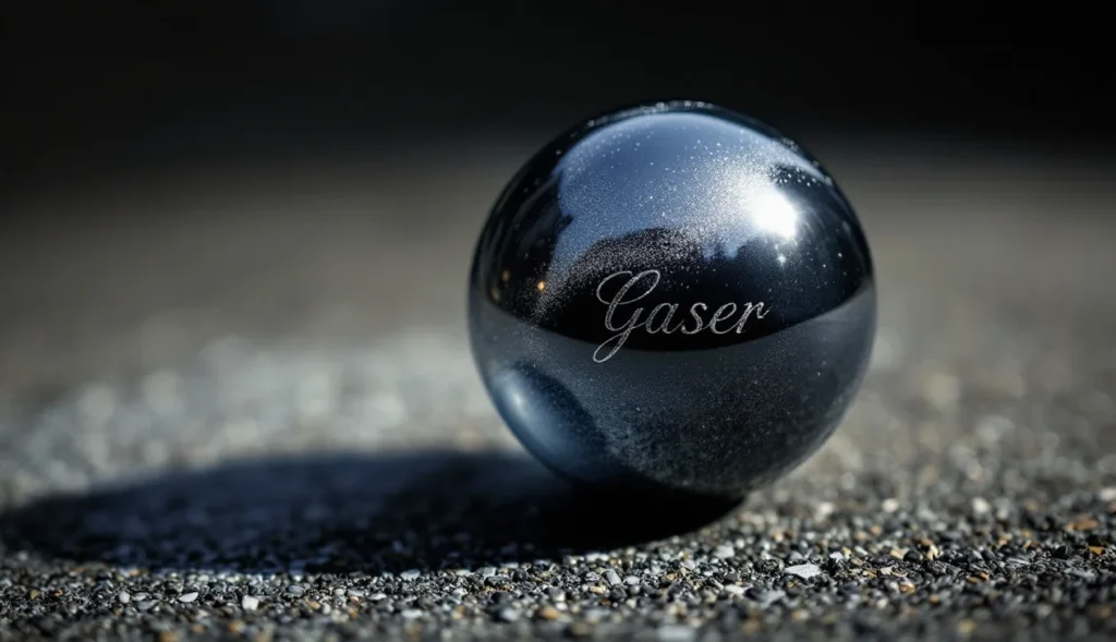 Boule de pétanque gravée au laser avec un design personnalisé