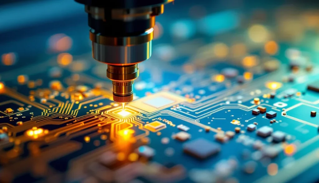 Gravure laser sur circuit imprimé avec faisceau laser précis