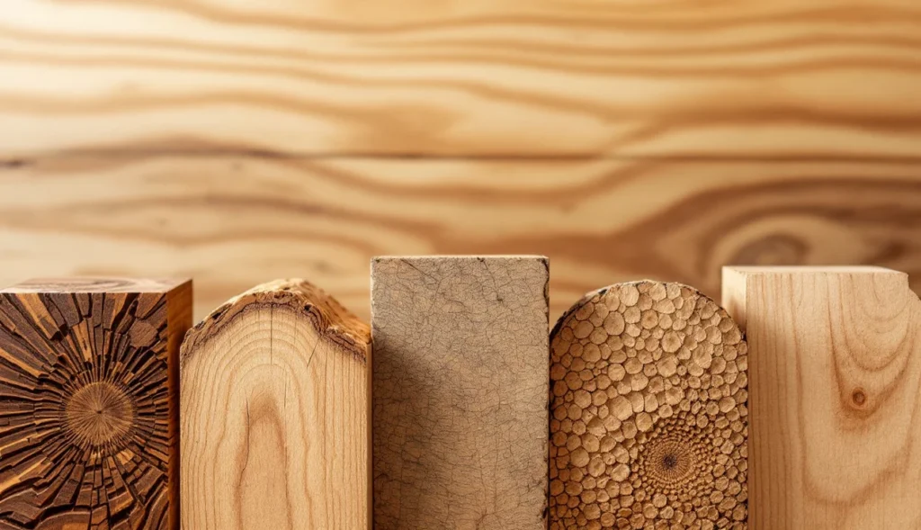 Échantillons de bois pour gravure laser avec textures variées