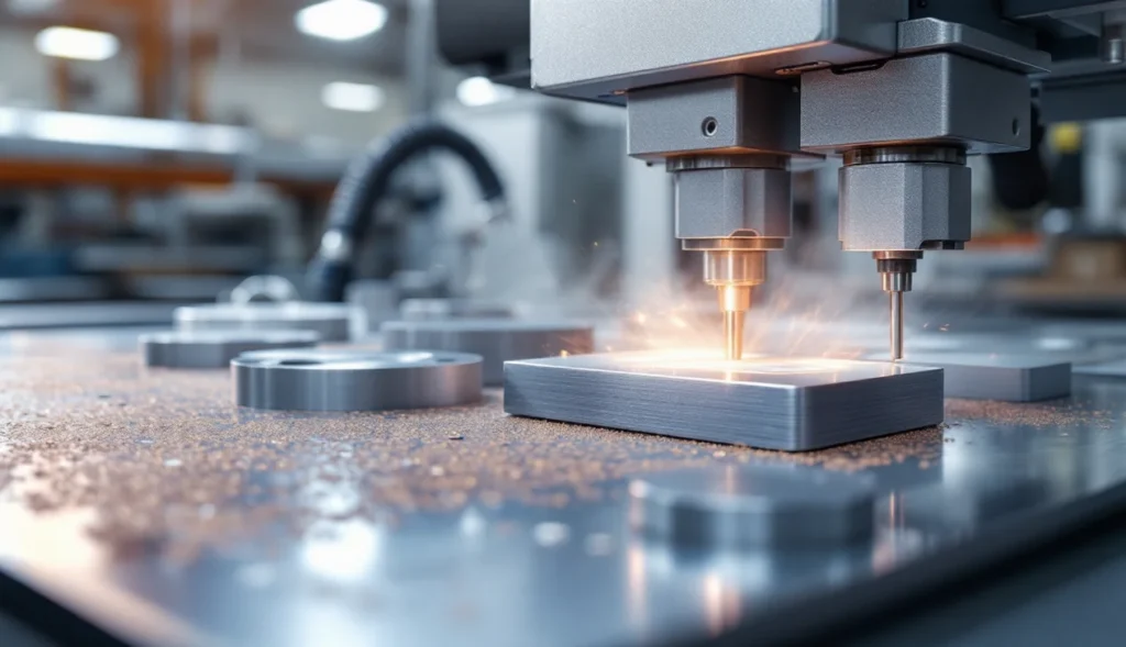 Impression 3D aluminium en action avec pièces métalliques