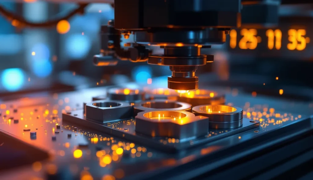 Impression 3D de titane avec machine moderne et pièce complexe