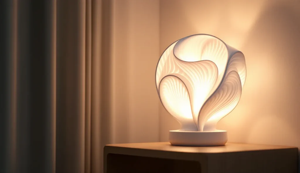 Lampe moderne imprimée en 3D avec design unique et créatif